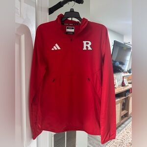 Rutgers Adidas Scarlet Quarter-Zip Top